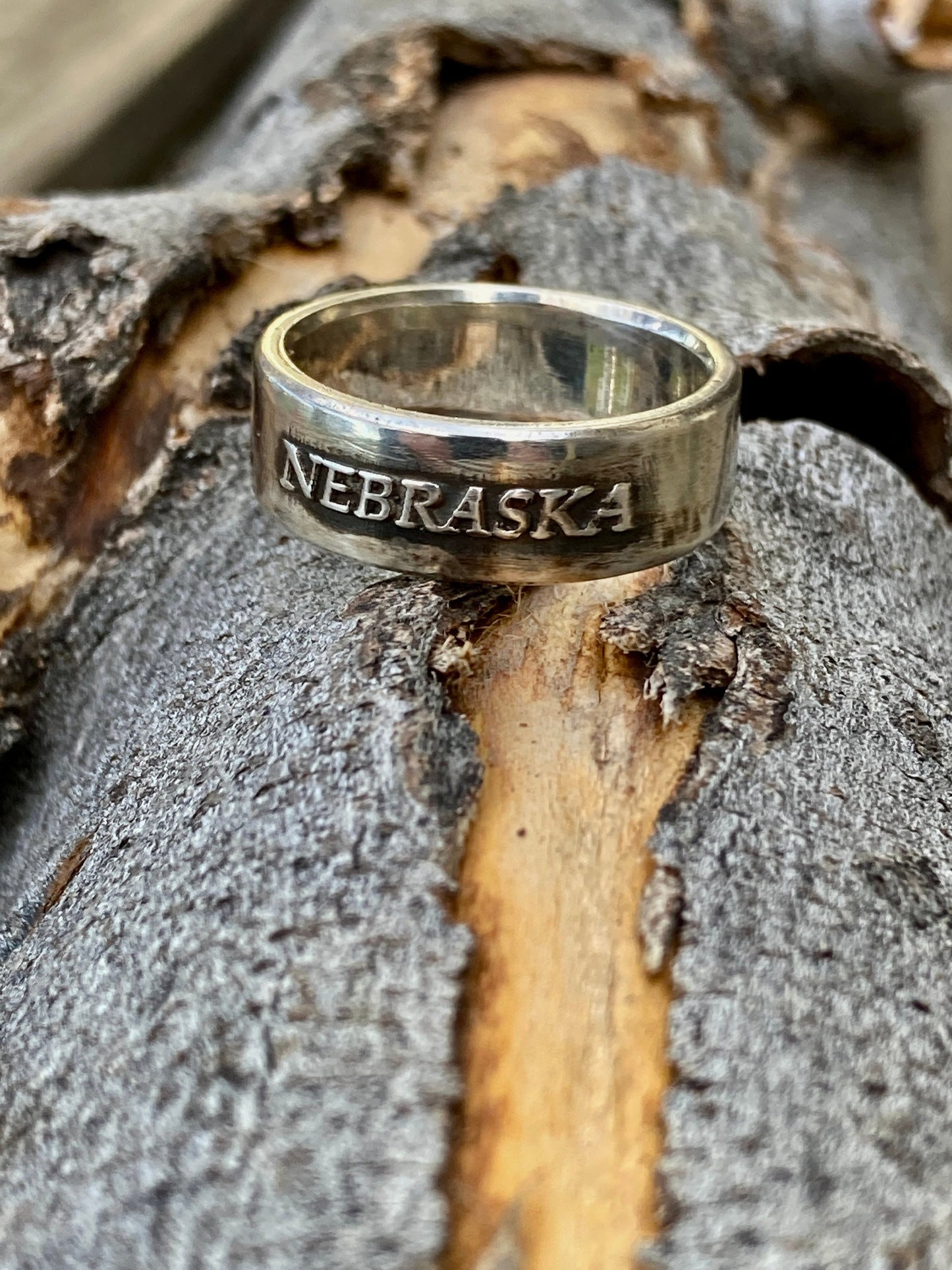 Nebraska Ring Sterling Silver / Nebraska State Jewelry/Men’s Ring and Women's State Ring/ Nebraska Gift Ring Engagement / Silver State Ring