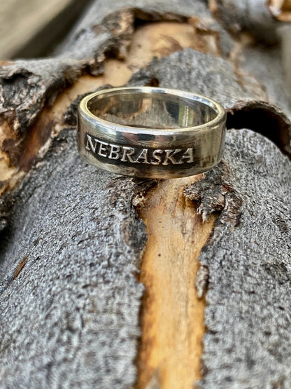 Nebraska Ring Sterling Silver / Nebraska State Jewelry