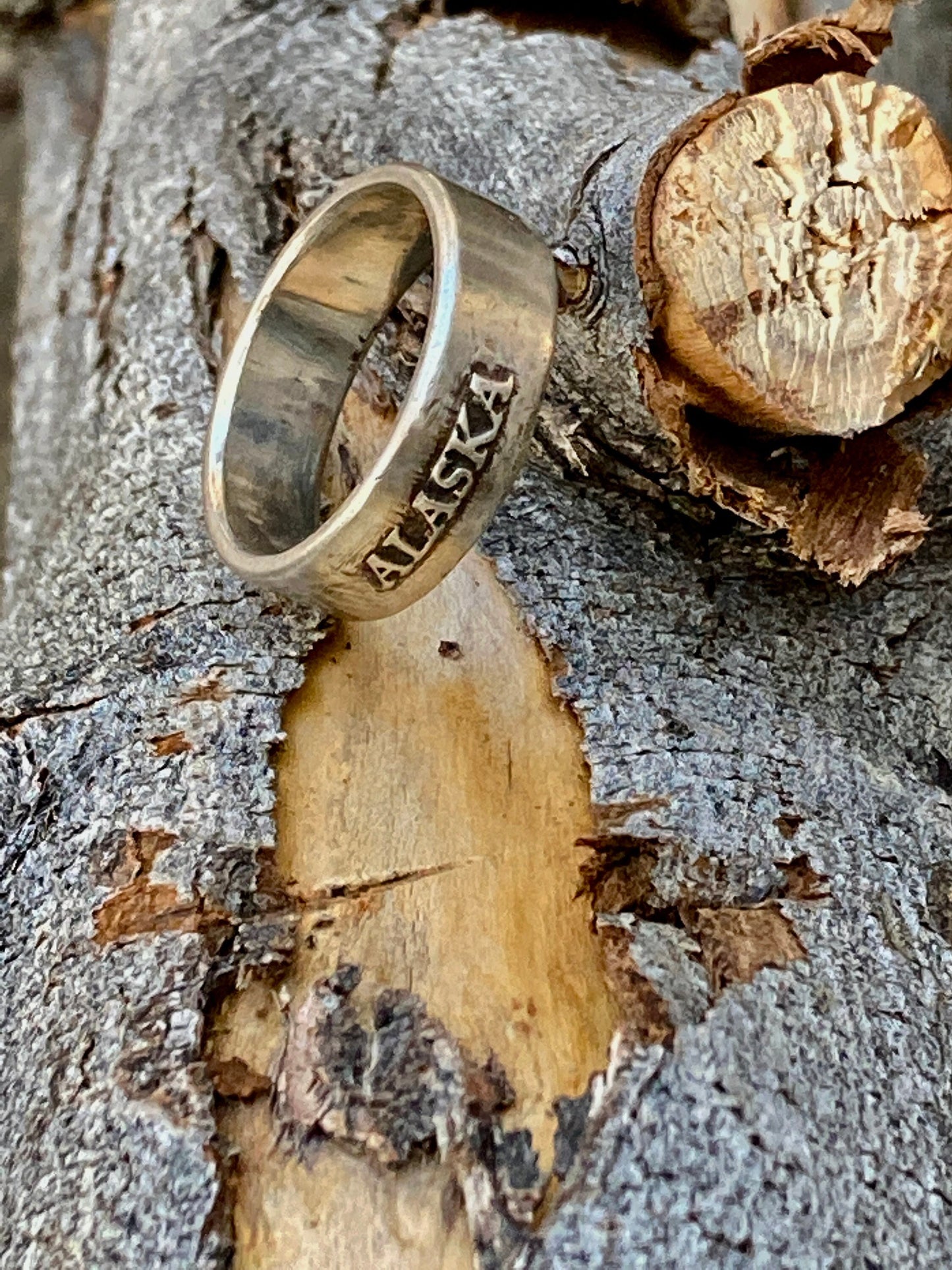 Alaska State Ring - Sterling Silver, Handcrafted, Nature-Inspired Jewelry, Unique Gift, Made in Montana