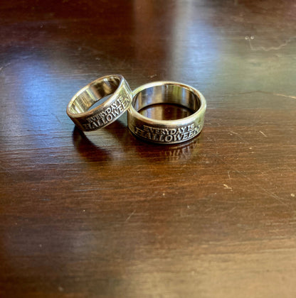Sterling Silver Everyday Is Halloween Ring – Handmade Gothic Statement Band for Men & Women | Backwoods Casting