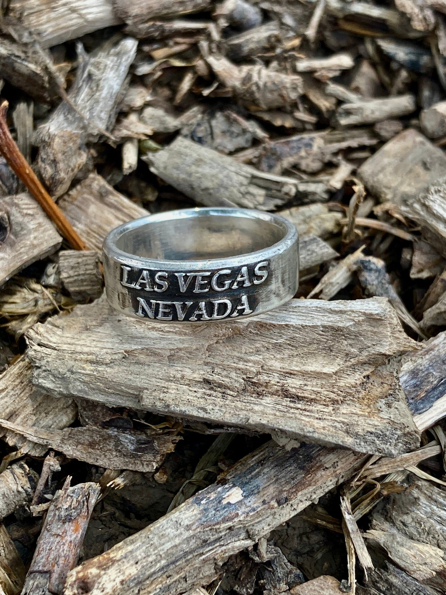 Handmade Las Vegas Ring Sterling Silver Las Vegas Jewelry Men’s Ring and Women's Ring Las Vegas Gift Ring Engagement Band Vegas Gifts