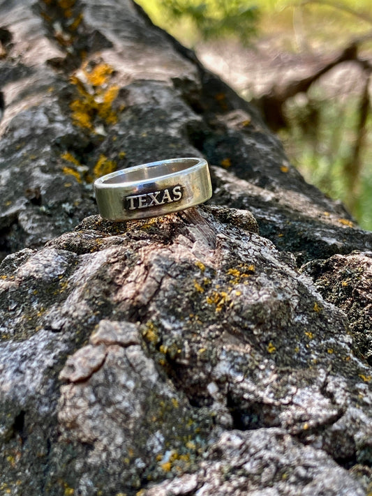 Texas Sterling Silver Ring - Mens Ring - Womens Ring - Mens Wedding Womens Wedding