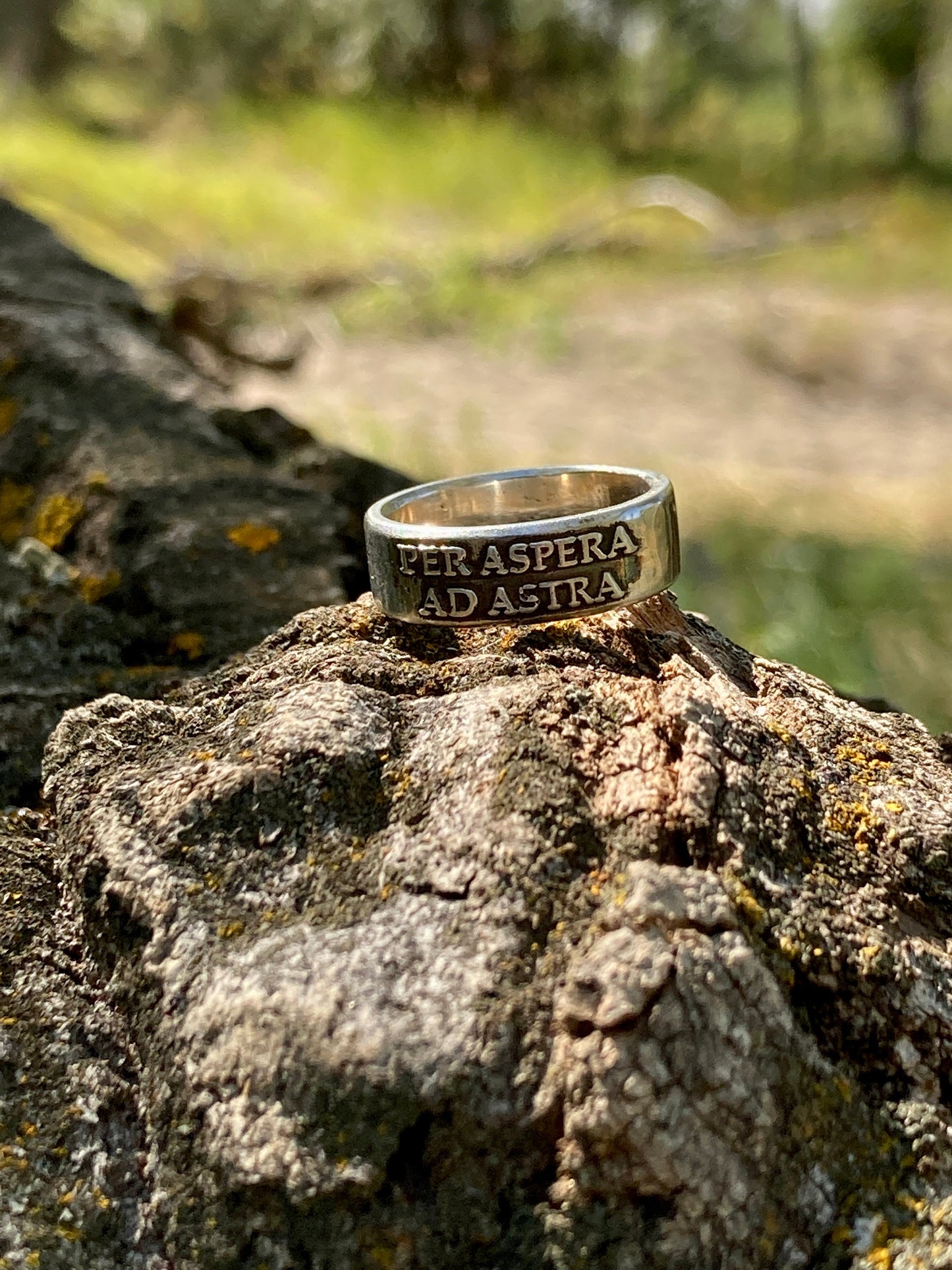 Per Aspera Ad Astra Ring - Through Hardships To The Stars Sterling Silver Ring Jewelry Womens Rings Mens Rings  Promise Ring Rustic Ring