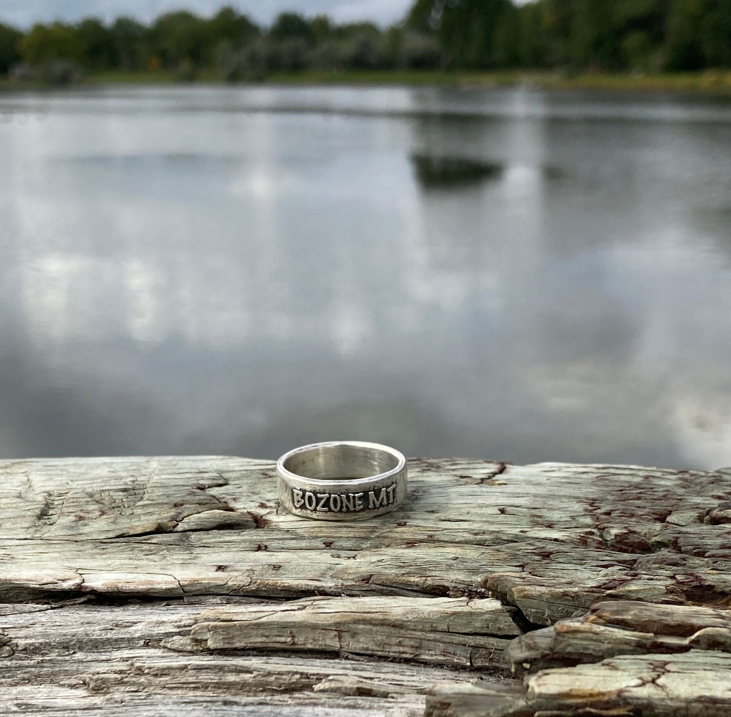 Bozeman Montana Ring Bozone Bozeman MT Sterling Silver Ring - Montana State Jewelry - Men’s Ring and Women Ring - Made in Montana Jewelry