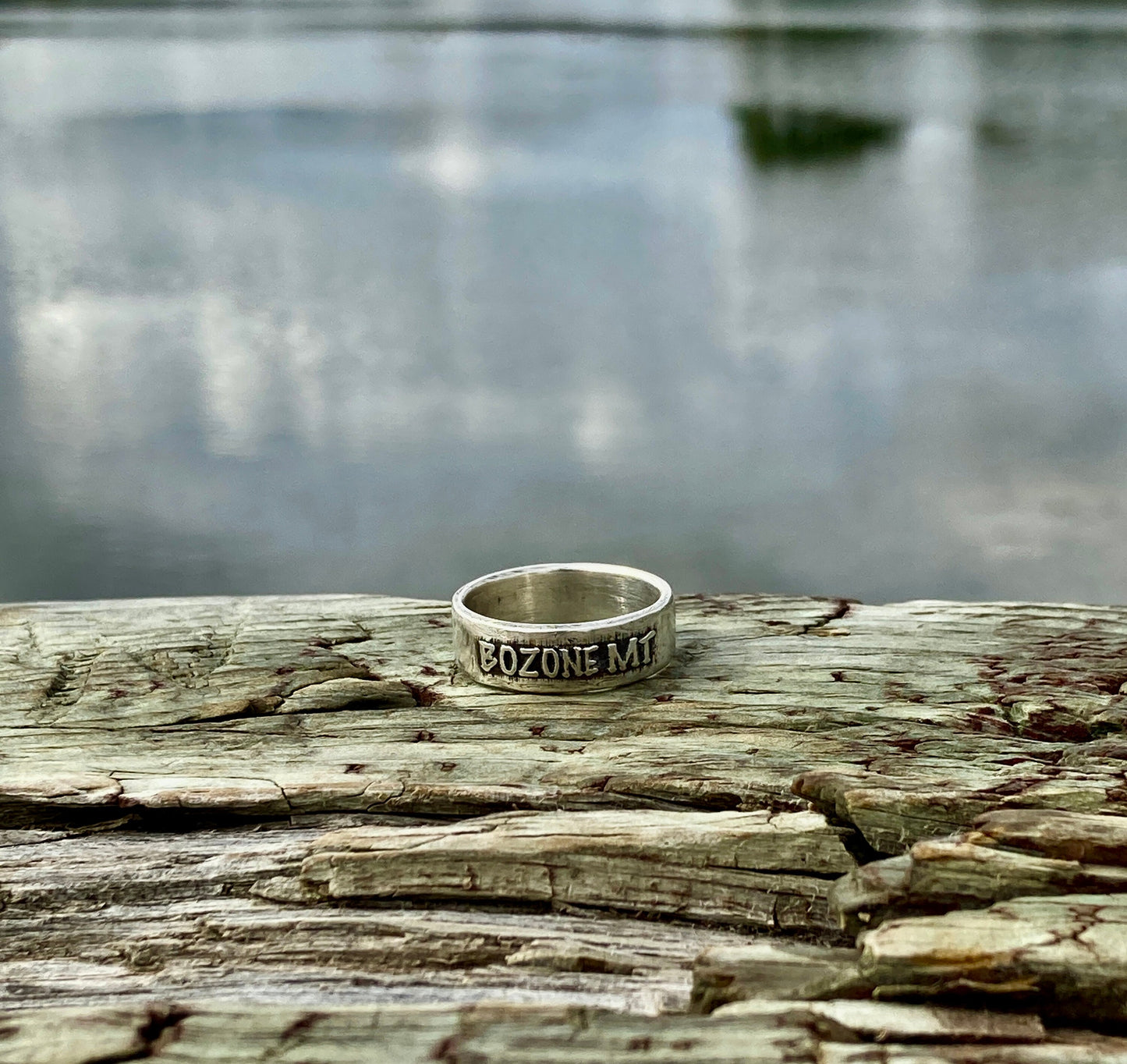 Bozeman Montana Ring Bozone Bozeman MT Sterling Silver Ring - Montana State Jewelry - Men’s Ring and Women Ring - Made in Montana Jewelry