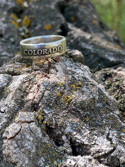 Sterling Silver Colorado Ring – Handmade Mountain State Pride Band for Men & Women | Backwoods Casting