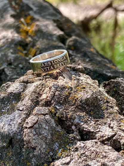 Ars Longa Vita Brevis Ring  - Art is Long, Life is Short  - Sterling Silver Ring