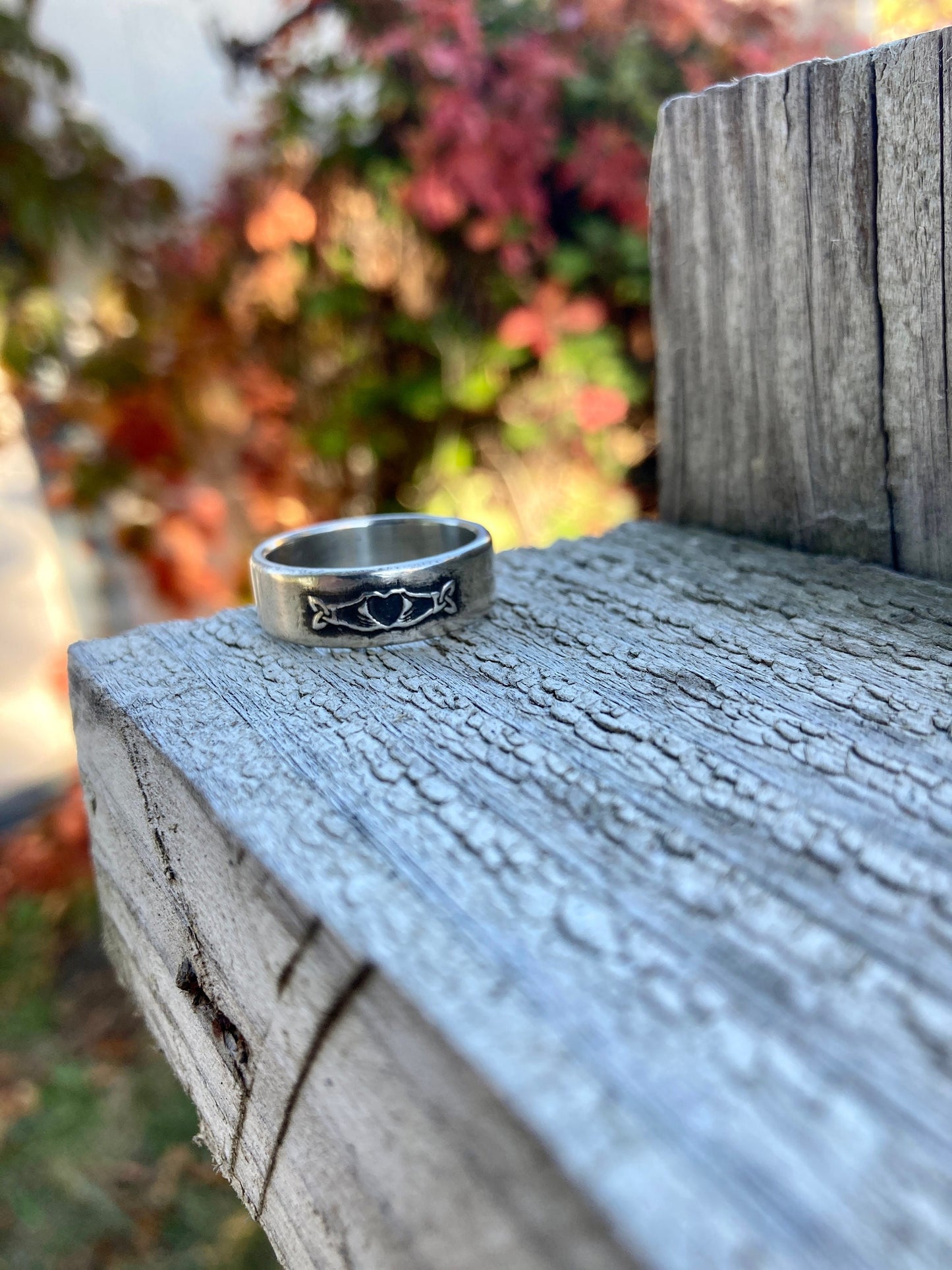 Fenian Claddagh Sterling Silver Ring: Celtic Traditional Irish Jewelry Scottish Mens Jewelry Friendship Ring Wedding Band Celtic Design