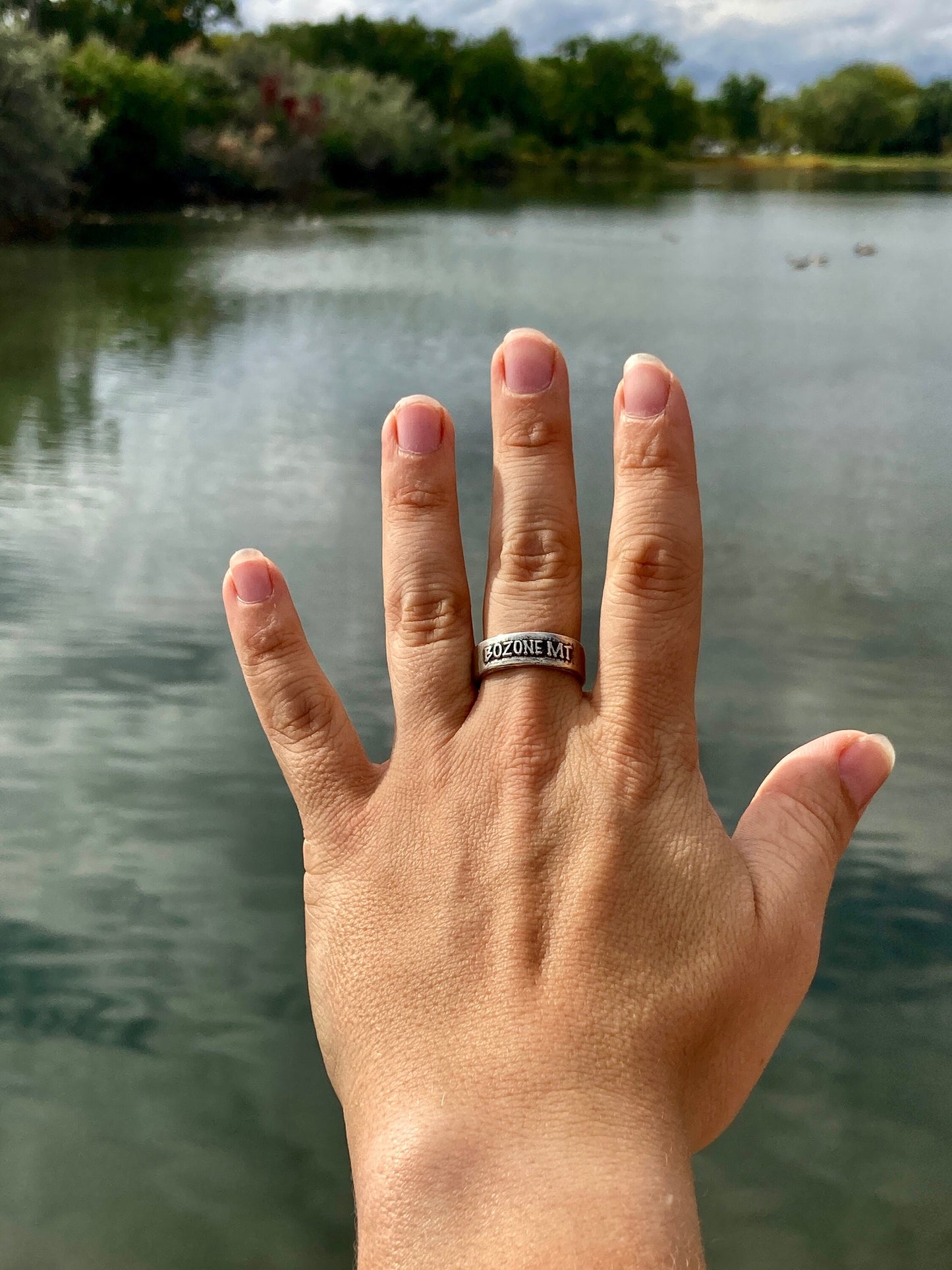 Bozeman Montana Ring Bozone Bozeman MT Sterling Silver Ring - Montana State Jewelry - Men’s Ring and Women Ring - Made in Montana Jewelry