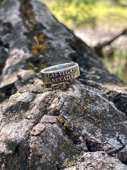 Sterling Silver Las Vegas Ring – Handmade City Pride Band for Men & Women | Backwoods Casting
