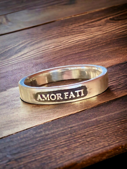 Womens Amor Fati Ring Sterling Silver Ring