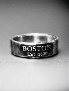 Boston Sterling Silver Ring Mens Ring Womens Ring Massachusetts Fan Gift Gift Ring Jewelry Mens Wedding Band Boston Memorabilia