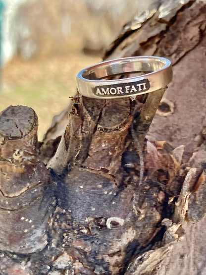 Womens Amor Fati Ring Sterling Silver Ring