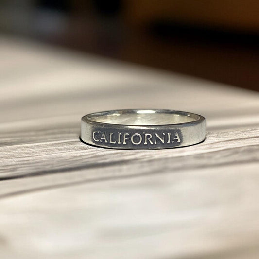 Womens California Ring – Solid Sterling Silver, Handmade in Montana California Jewelry