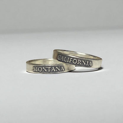 Womens State Pride Ring – All 50 States Available | Handmade Women’s Sterling Silver Band | Custom State Jewelry Gift | Made in Montana
