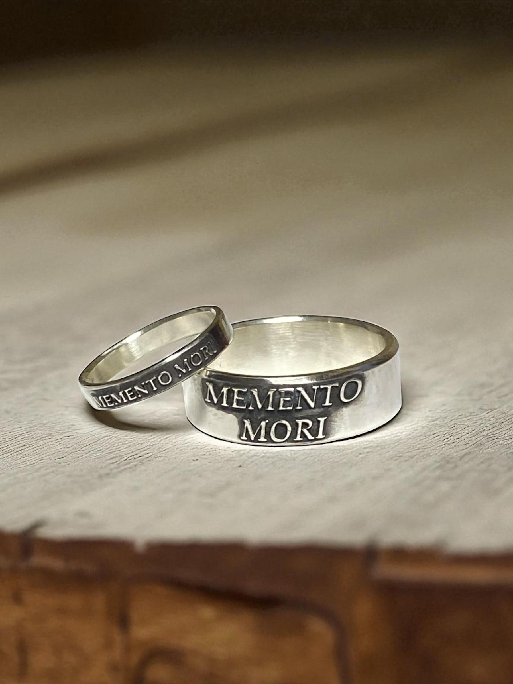 Memento Mori matching sterling silver rings