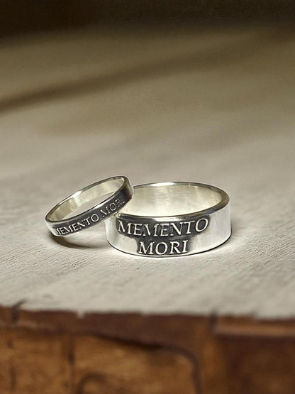 Memento Mori matching sterling silver rings