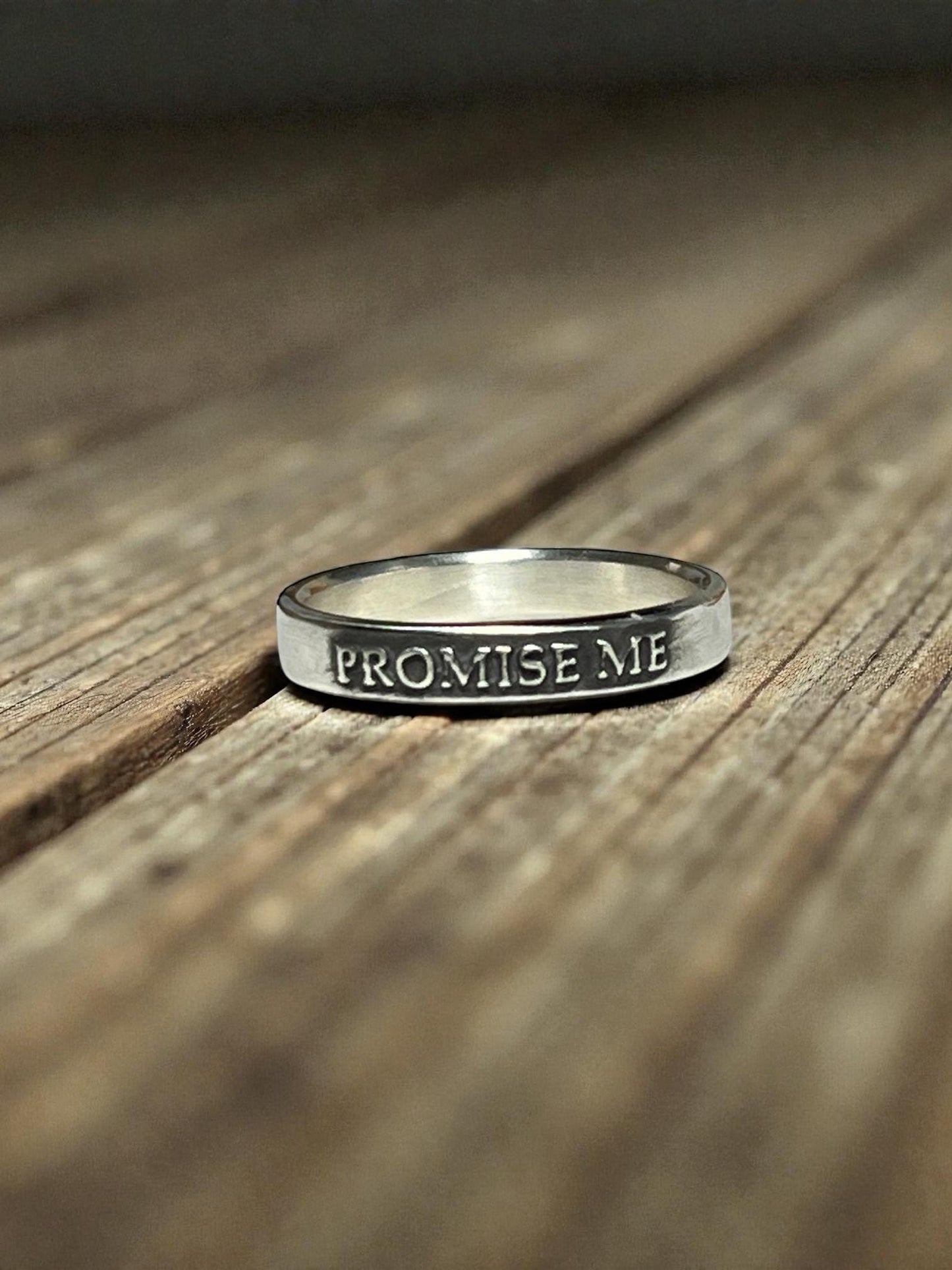 Promise Me sterling silver ring, detail view 5