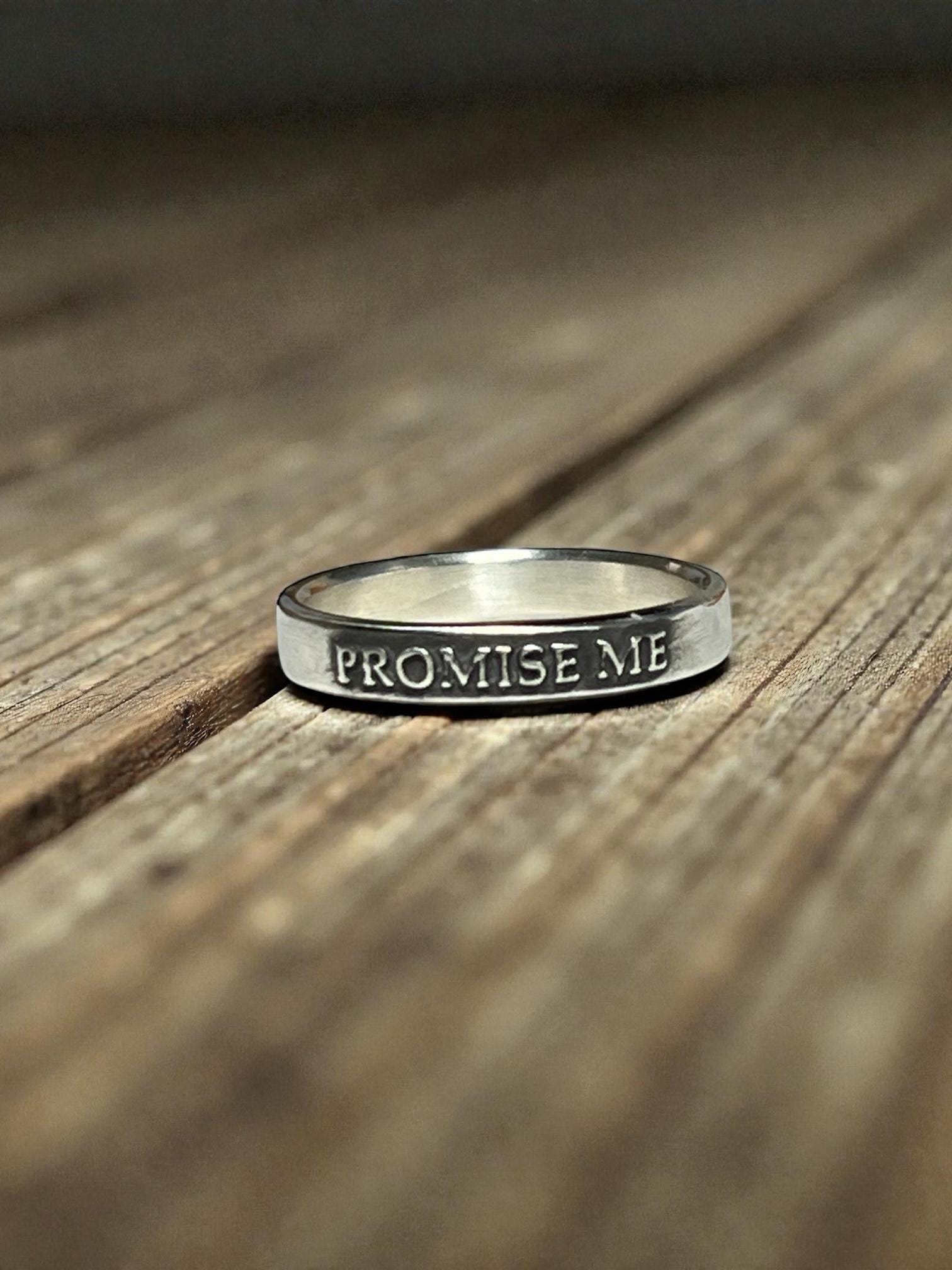 Promise Me sterling silver ring, detail view 5