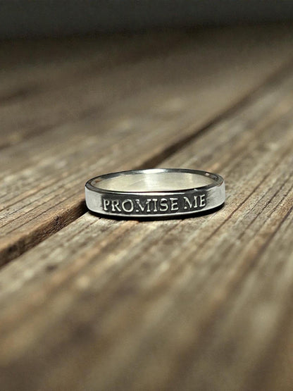 Promise Me sterling silver ring, detail view 5