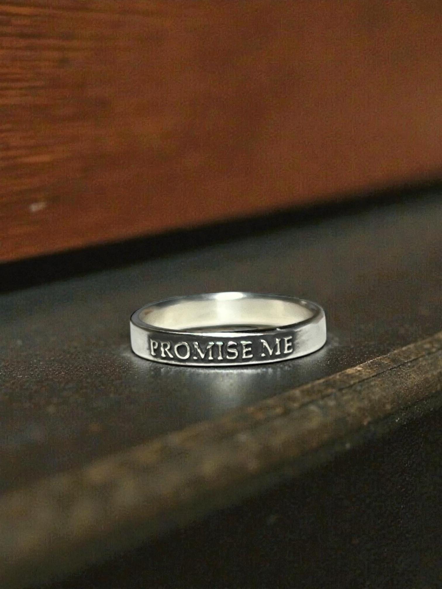 Promise Me sterling silver ring, detail view 6