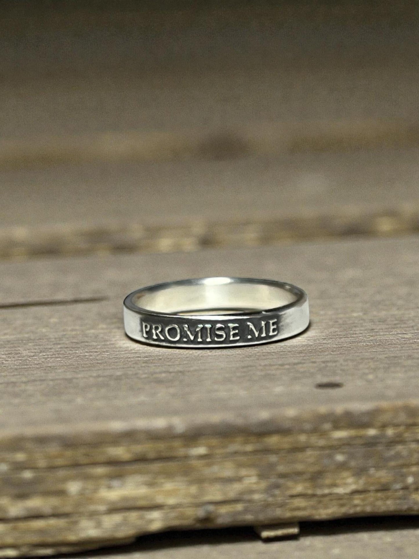 Promise Me sterling silver ring, detail view 7