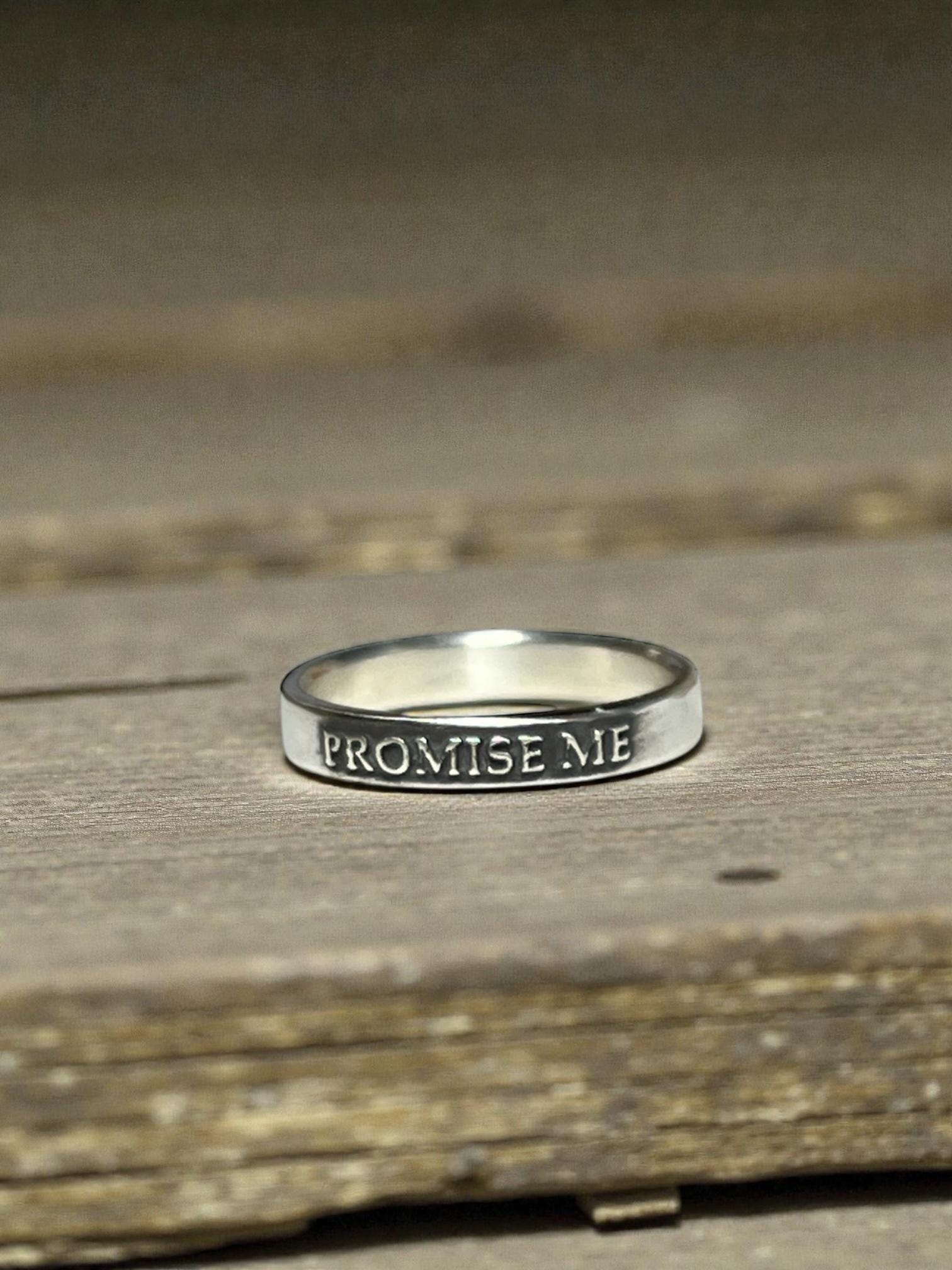 Promise Me sterling silver ring, detail view 7