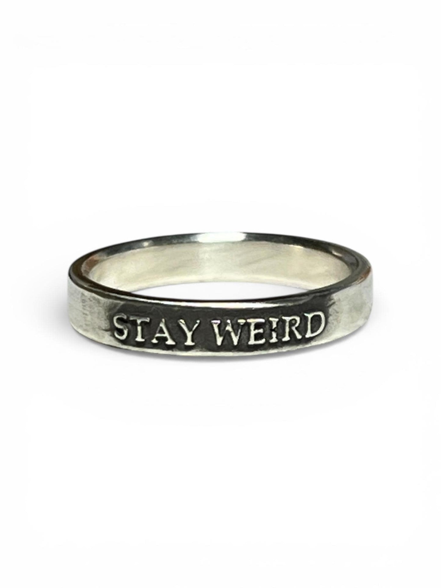 Stay Weird sterling silver ring, detail view 9