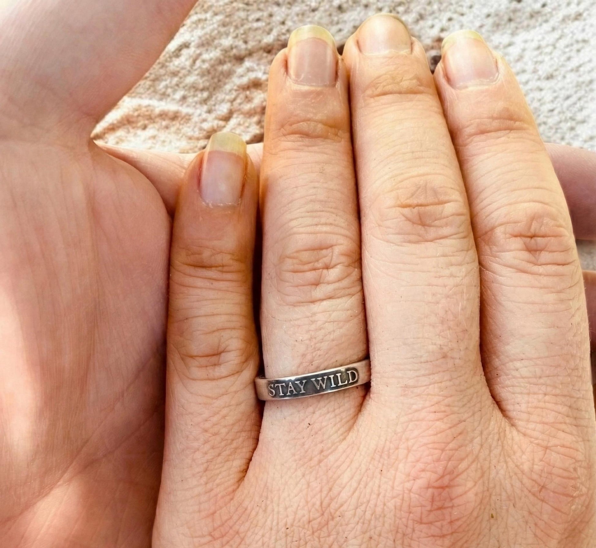Stay Wild sterling silver ring, detail view 2
