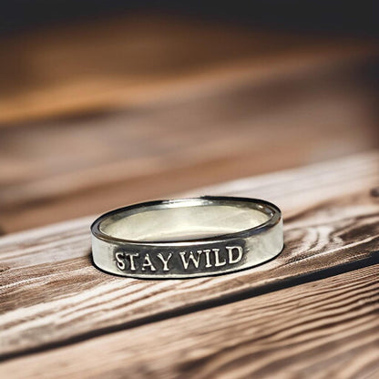 Stay Wild sterling silver ring, detail view 3