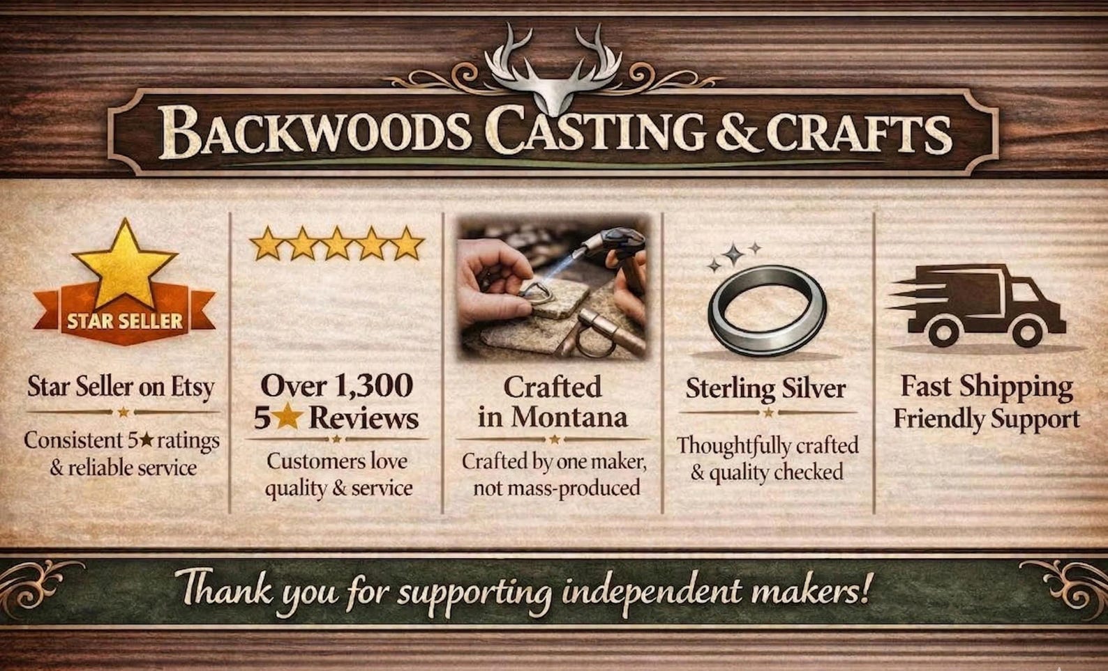 Backwoods Casting handmade sterling silver craftsmanship and service